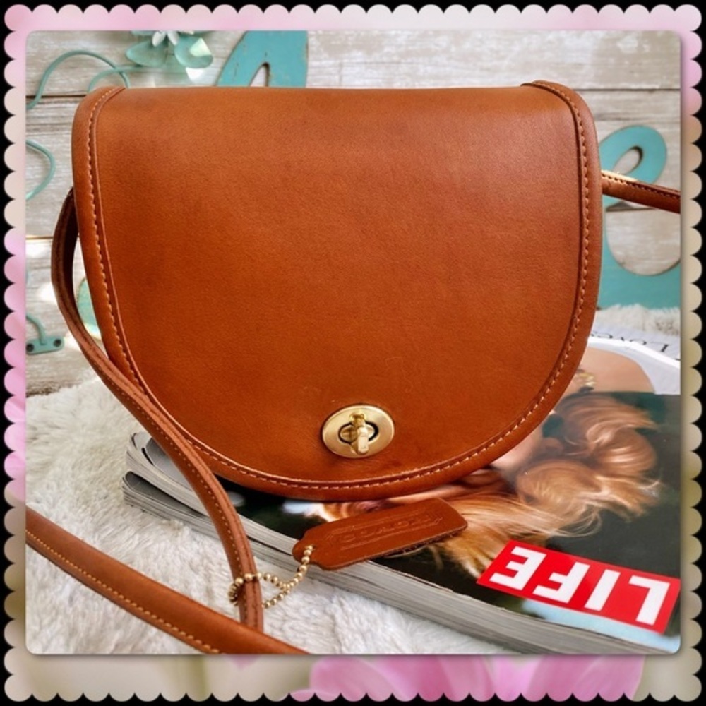 VINTAGE COACH BRITISH TAN LEATHER CROSSBODY MINI BAG 9825 - Picture 5 of 17